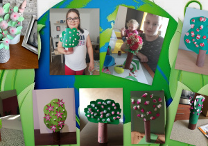 Ekologiczne drzewa - prace uczniów klasy 2a