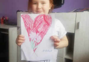 To wielkie serce dla p. Agnieszki narysowała Nikola Babska z kl. 0