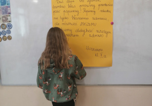 Zuzia z klasy 2A pisze list do Palaczy