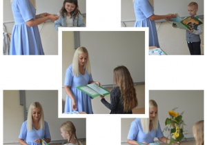 Jagoda, Fabian, Ola, Wiktoria i Sonia z klasy IA w ostatnim dniu nauki