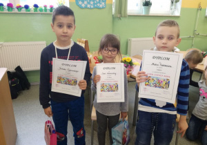 Maks, Jakub i Sonia - zwycięzcy konkursu.